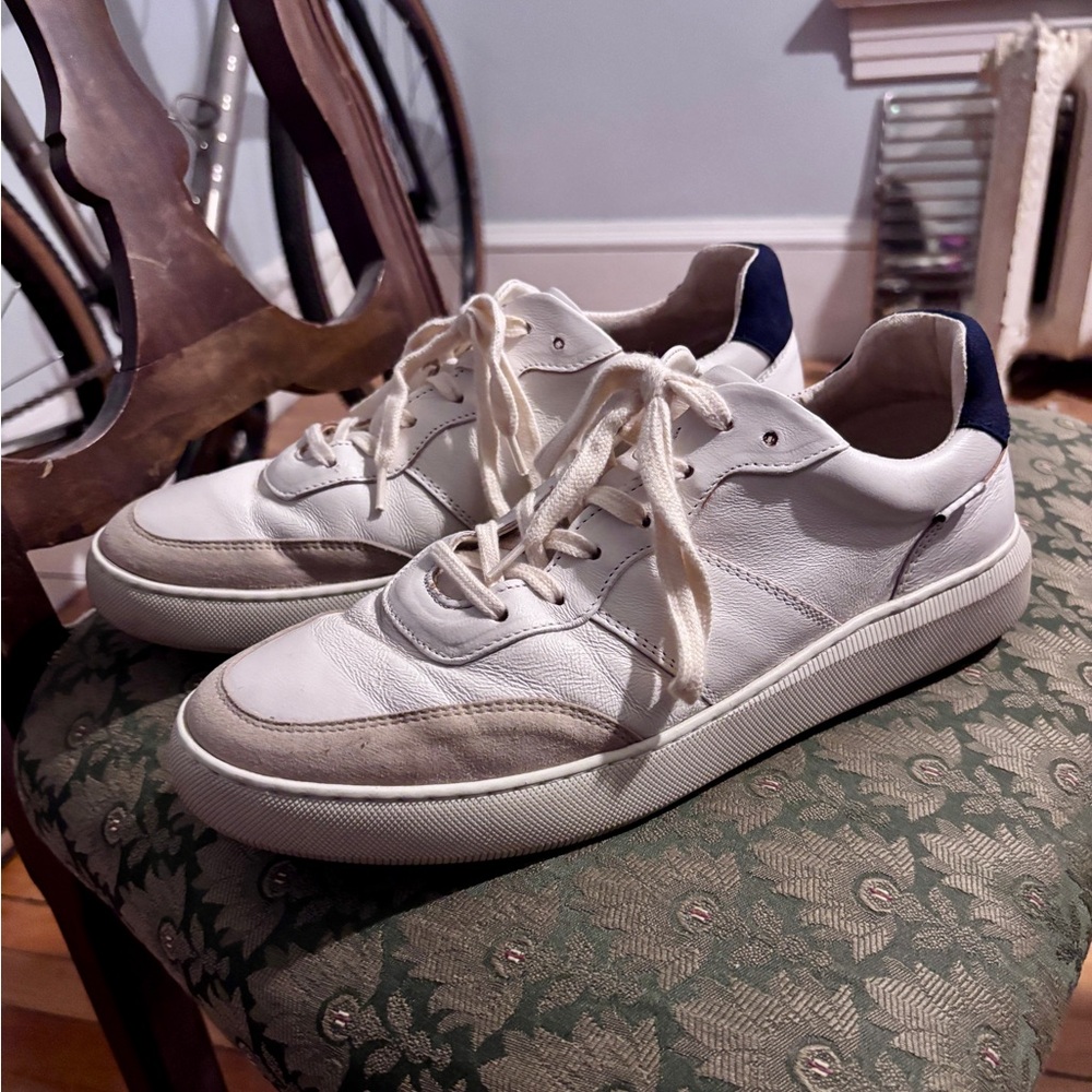 Frank & Oak White Vegan Leather Sneakers (Size 9 US)